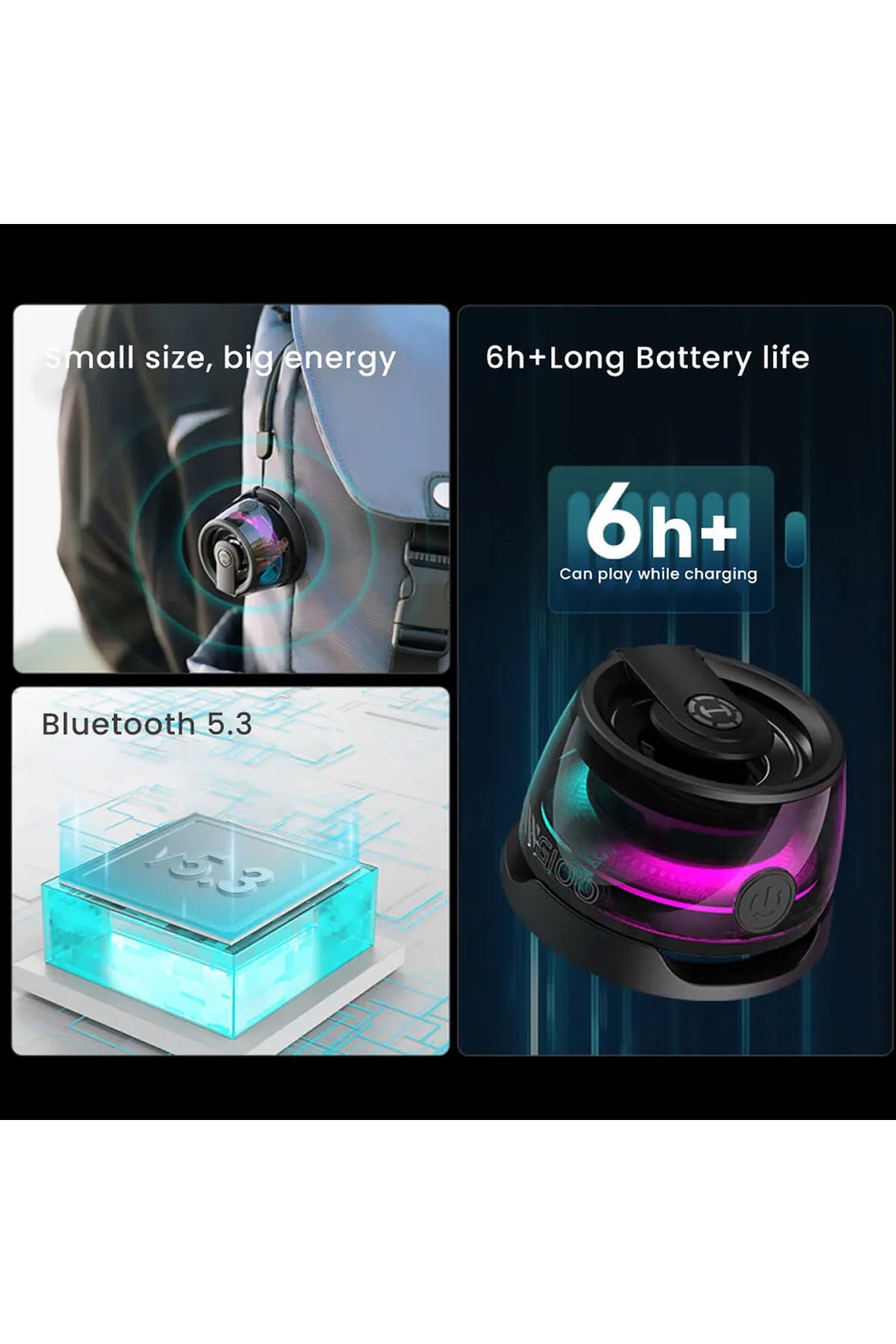 Magnetic mini speaker wireless speaker that sticks to the back of the phone d39 - H2Y