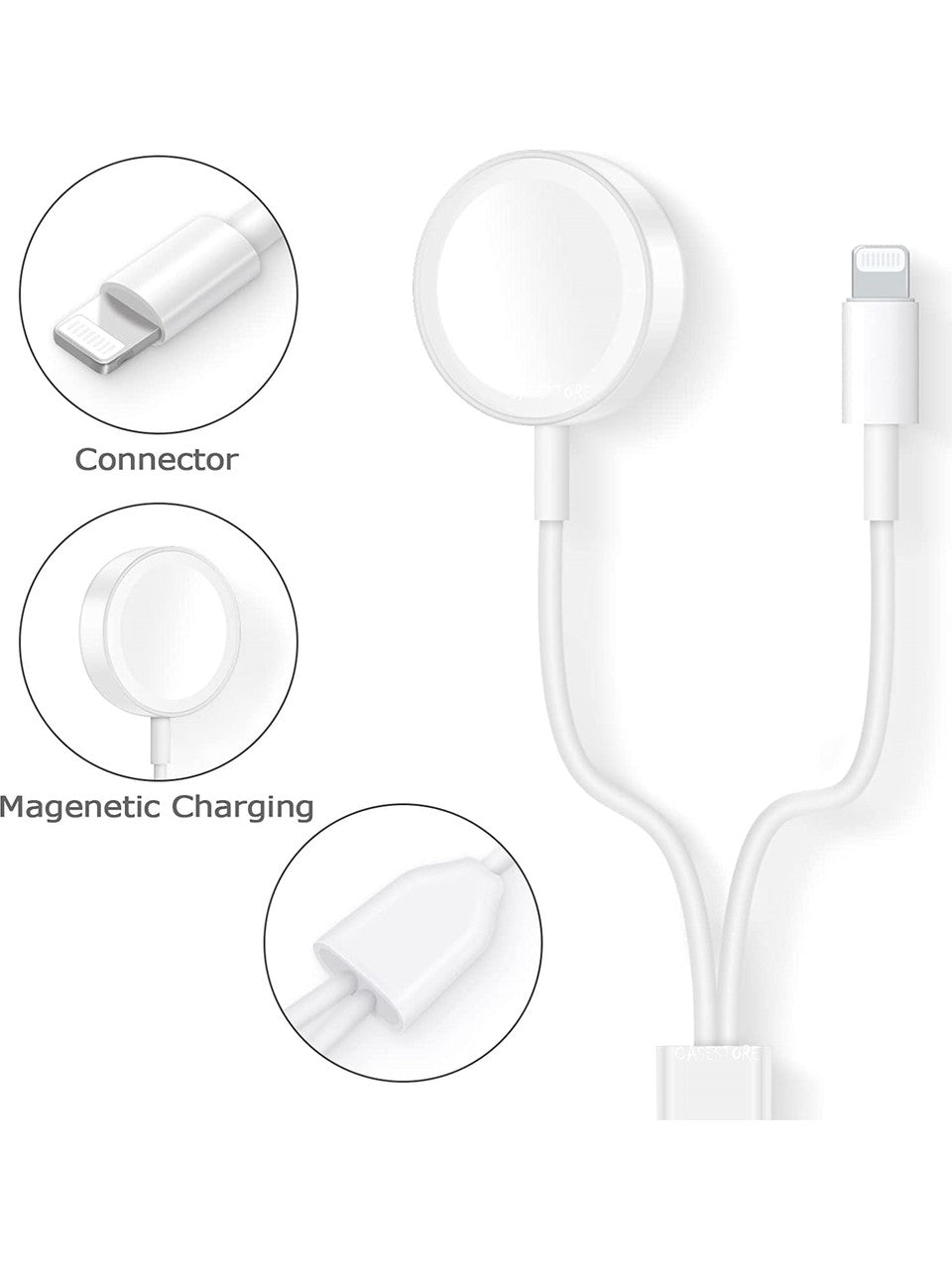 2si1 arada usb girişli lightning ve aple watch şarj etme kablosu