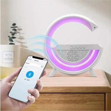G shape smart RGB lamp and wireless charging base night light Bluetooth speaker - H1C