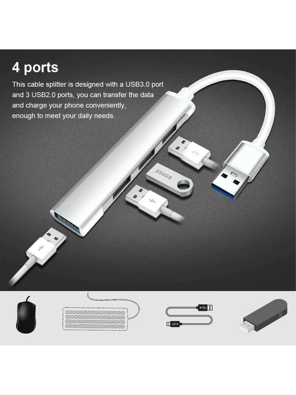 usb girişli 4ü1 arada usb çoğaltıcı jh-113