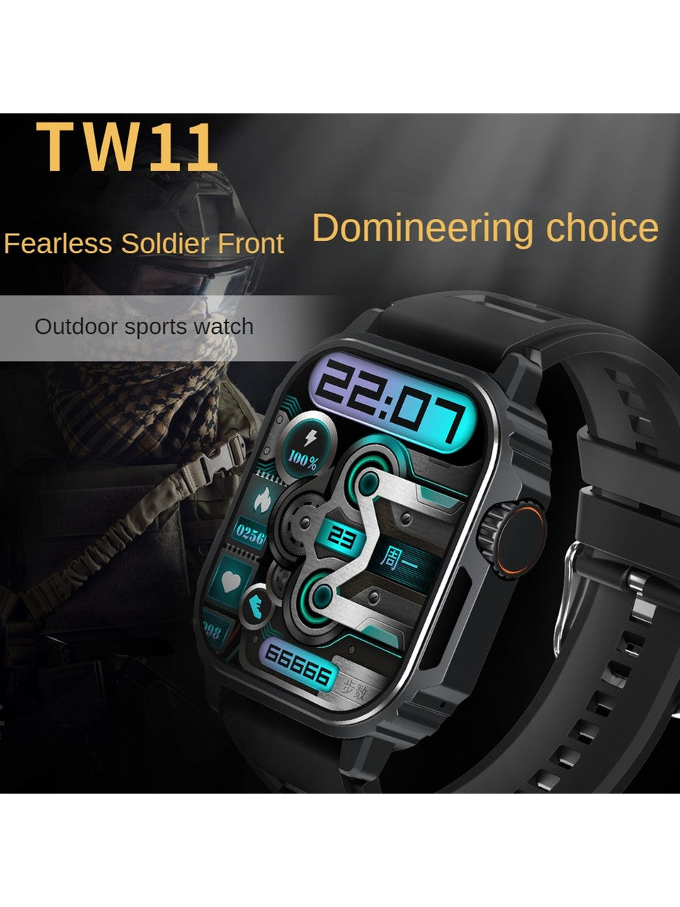 T11 Tank 49mm 2.1” Dayanıklı Akıllı Saat – iOS & Android Uyumlu