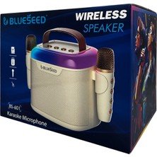 Blueseed bs-601 karaoke bluetooth speaker | dual microphone, loud sound and colorful led lights - H2M