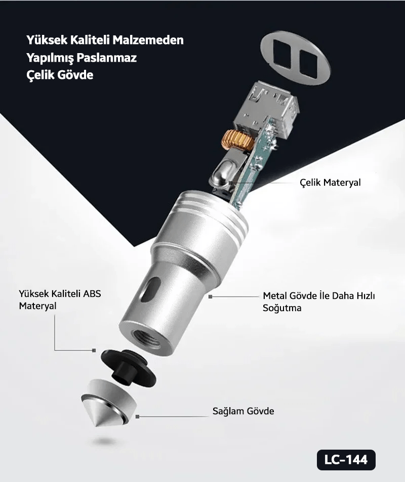 Lc-144 çift usb çıkışlı metal araç şarj başlık 3,4a kolaymagza ,klolay magza, km , km tech, km technology, toptan telefon aksesuarları, toptan, Kolaymagza, KolayMazga, KM technology, KM tech, toptan gsm, toptan ürünler, e-ticaret toptan, eminönü toptan, tahtakale, tahtakale toptan