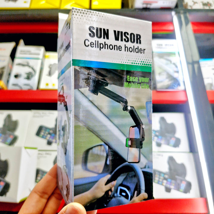 Foldable vacuum in-car phone holder with sun visor mount cz-70202 - R2D