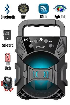 Kts1092/kts1057 5W taşınabilir ışıklı kablosuz hafıza kart usb destekli şarjlı bluetooth hoparlör