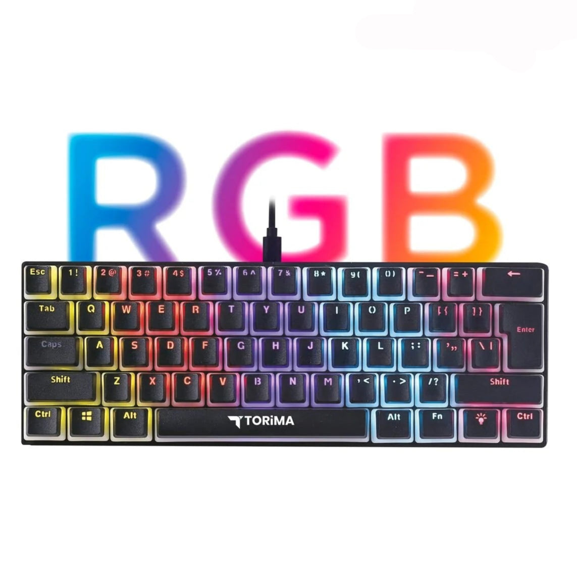 لوحة مفاتيح ألعاب ميكانيكية سلكية - لوحة مفاتيح ألعاب ميكانيكية بإضاءة LED RGB tk-04 - G4R