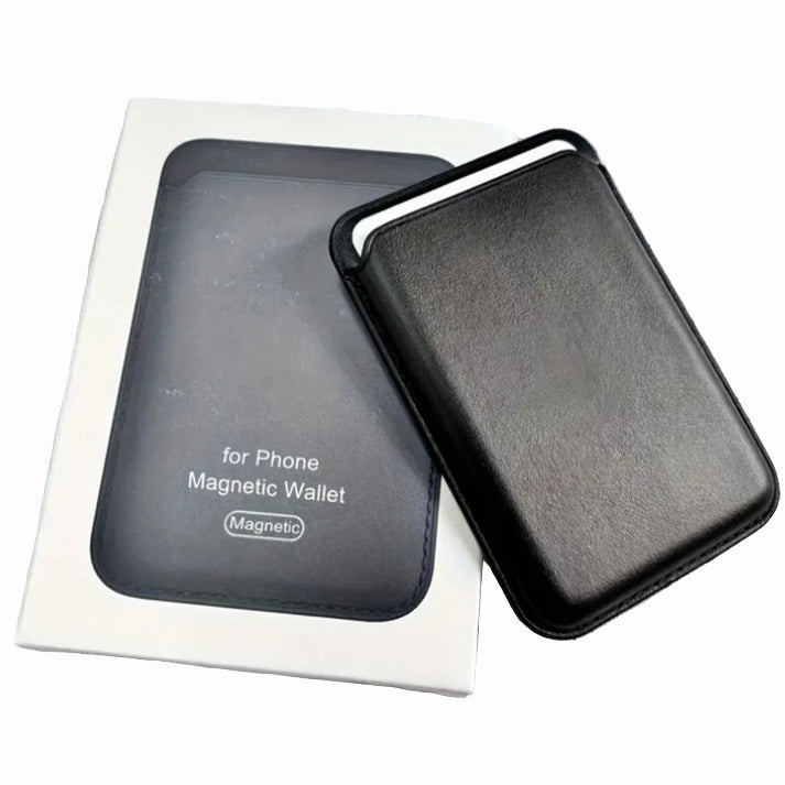 Magsafe compatible leather card holder | magnetic wallet that adheres to the back of the phone | stylish and slim design compatible with iPhone - G4E