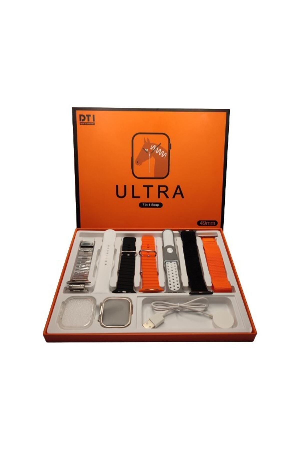 DT1 7in1 49mm Akıllı Saat – 7 Kordonlu, Kılıflı, iOS & Android Uyumlu