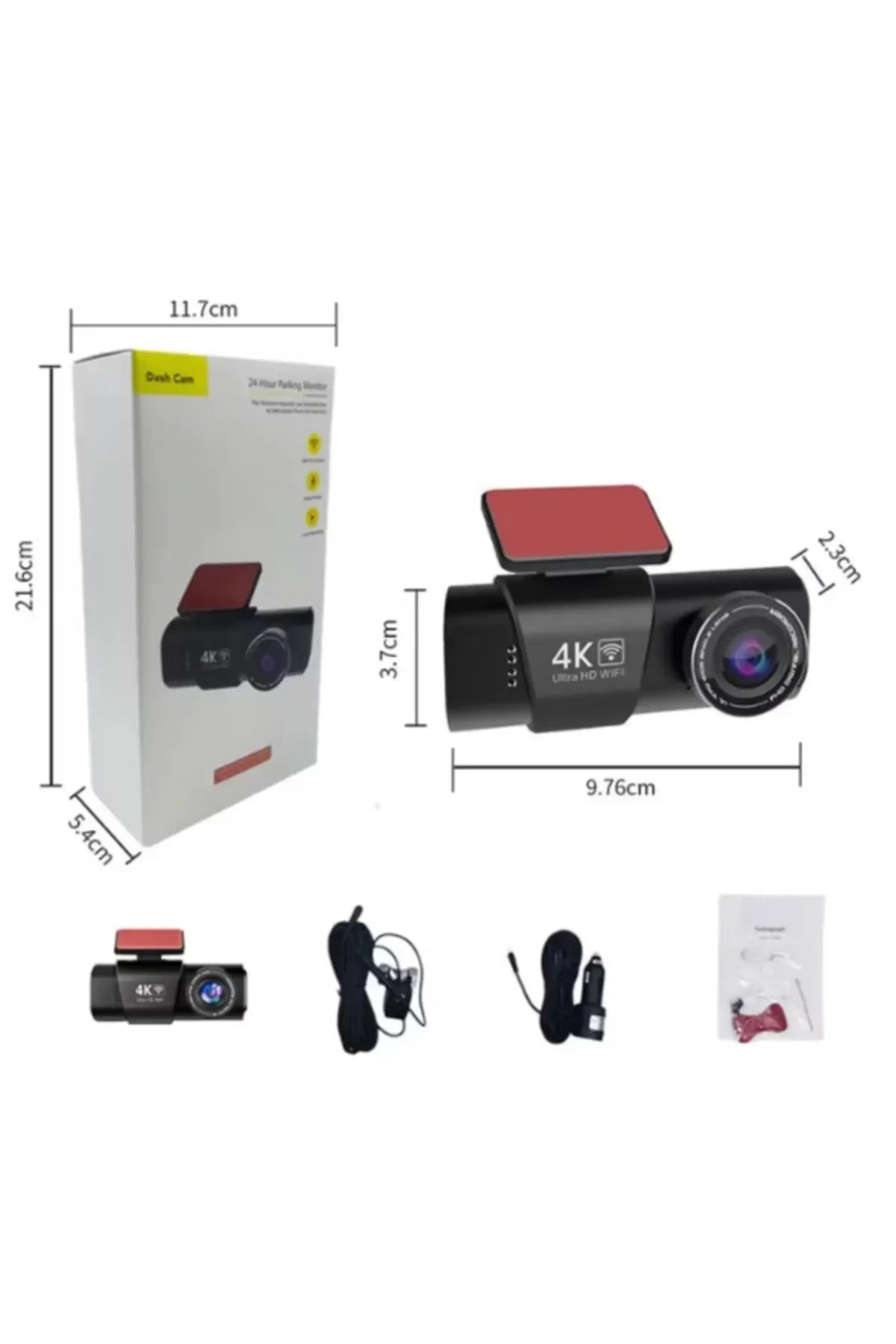 WİFİ çift ön arka 4K Araç içi Güvenlik Kamerası + Park Modu Kablosu Çift Kamera Kayıt Cihazı GPS Gece Görüşü mikrofonlu dash cam - G5V