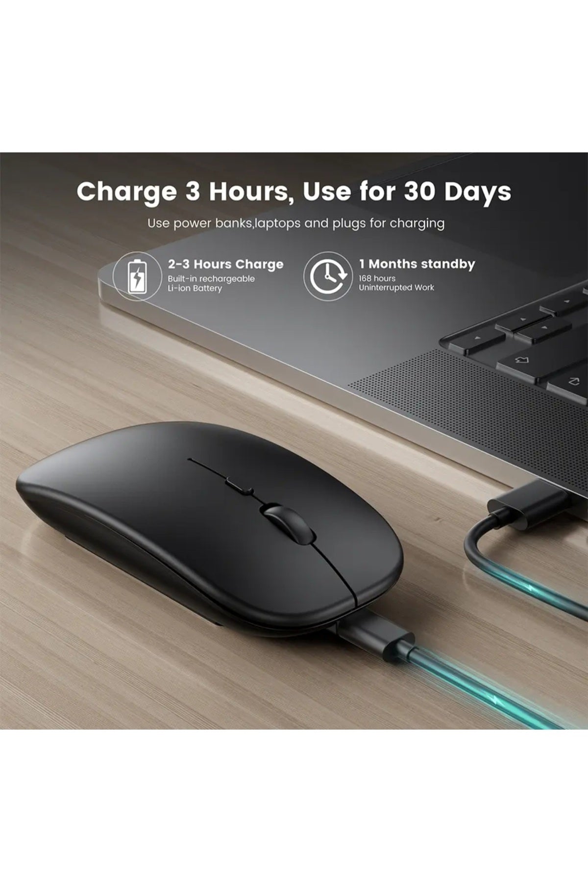ofis tarzı ince kablosuz mouse 2,4g ve bluetooth typeC şarj edilebilir hız ayarlama tuşlu rgb ışıklı