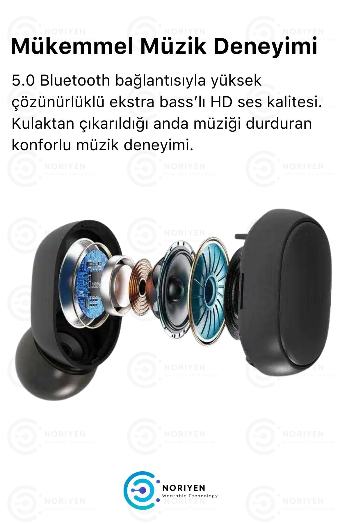 سماعات أذن E6s بلوتوث مع مؤشر شحن وميكروفون مقاومة للعرق داخل الأذن