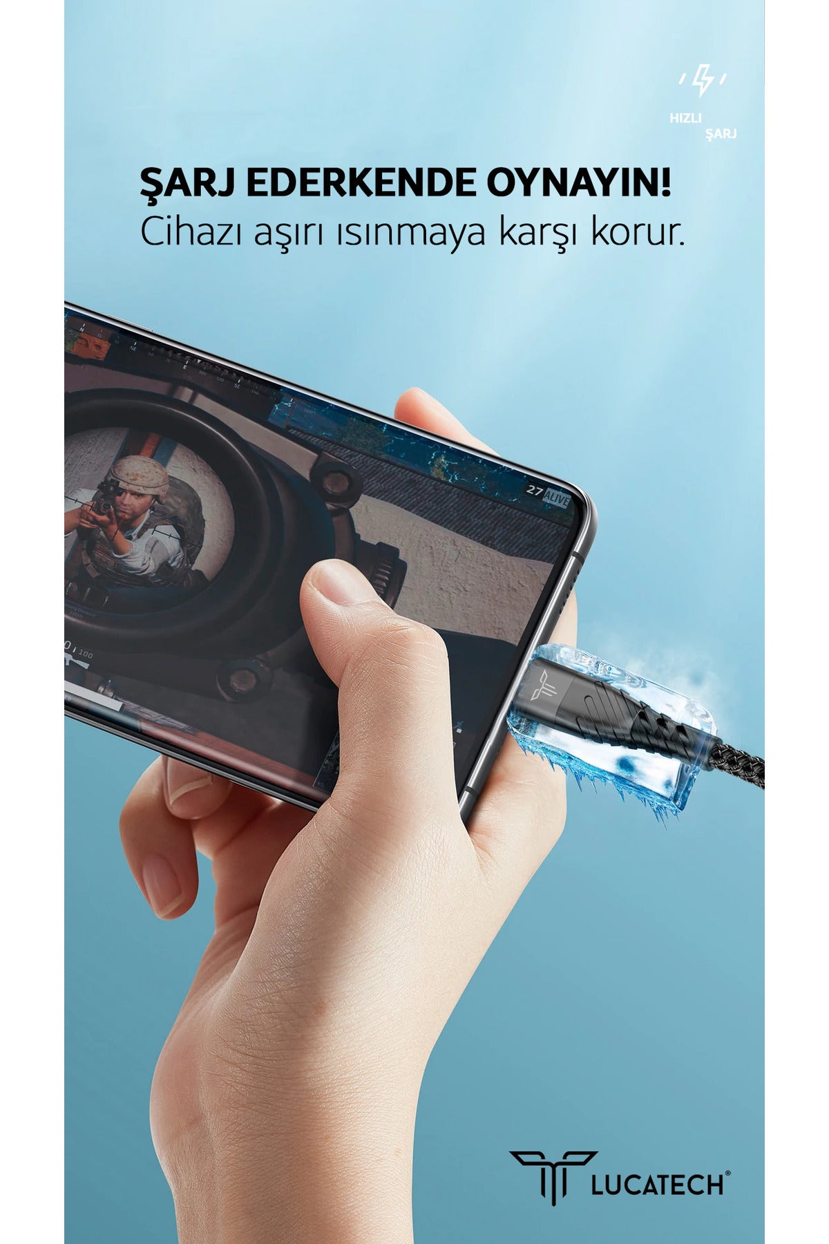 Lk-227 usb mikro örgülü hasır şarj kablosu 4,6A 25W