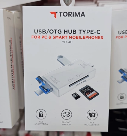 USB/OTG Hub Type-C - PC ve Akıllı Telefon Uyumlu, Çok Fonksiyonlu Kart Okuyucu Adaptör YD-40