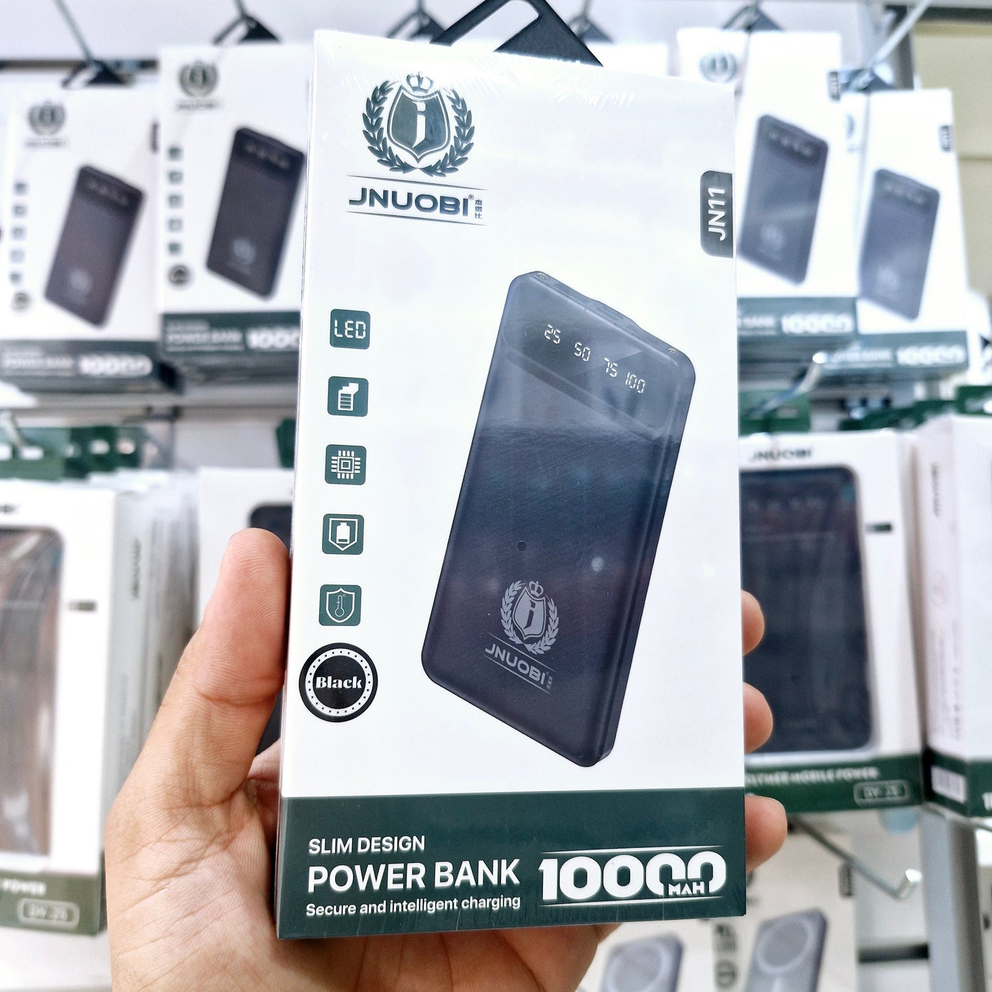 10,000 mah led göstergeli slim çift usb çıkışlı powerbank 2.1A jn11