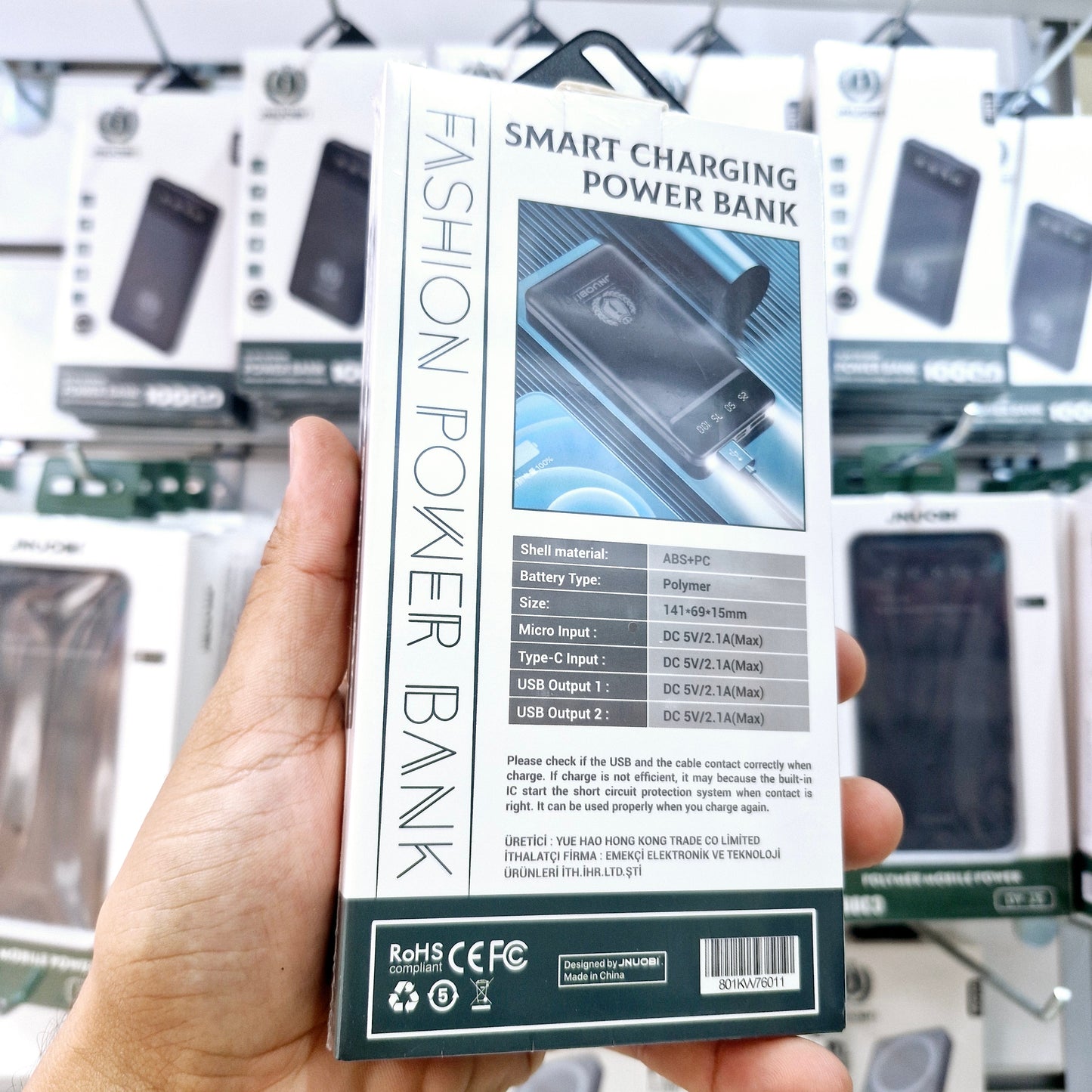 10,000 mah led göstergeli slim çift usb çıkışlı powerbank 2.1A jn11