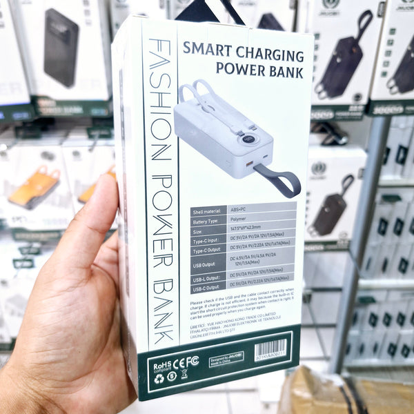 30,000 mah kendisinden lightning typec kablolu hızlı 22,50w destekli led göstergeli typec usb çıkışlı powerbank jq-86 kolaymagza ,klolay magza, km , km tech, km technology, toptan telefon aksesuarları, toptan, Kolaymagza, KolayMazga, KM technology, KM tech, toptan gsm, toptan ürünler, e-ticaret toptan, eminönü toptan, tahtakale, tahtakale toptan