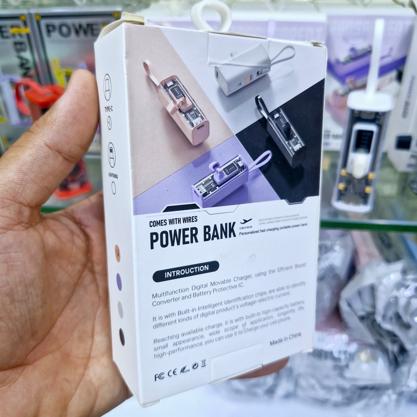 5,000 mah mini led göstergeli typeC ve lightning powerbank