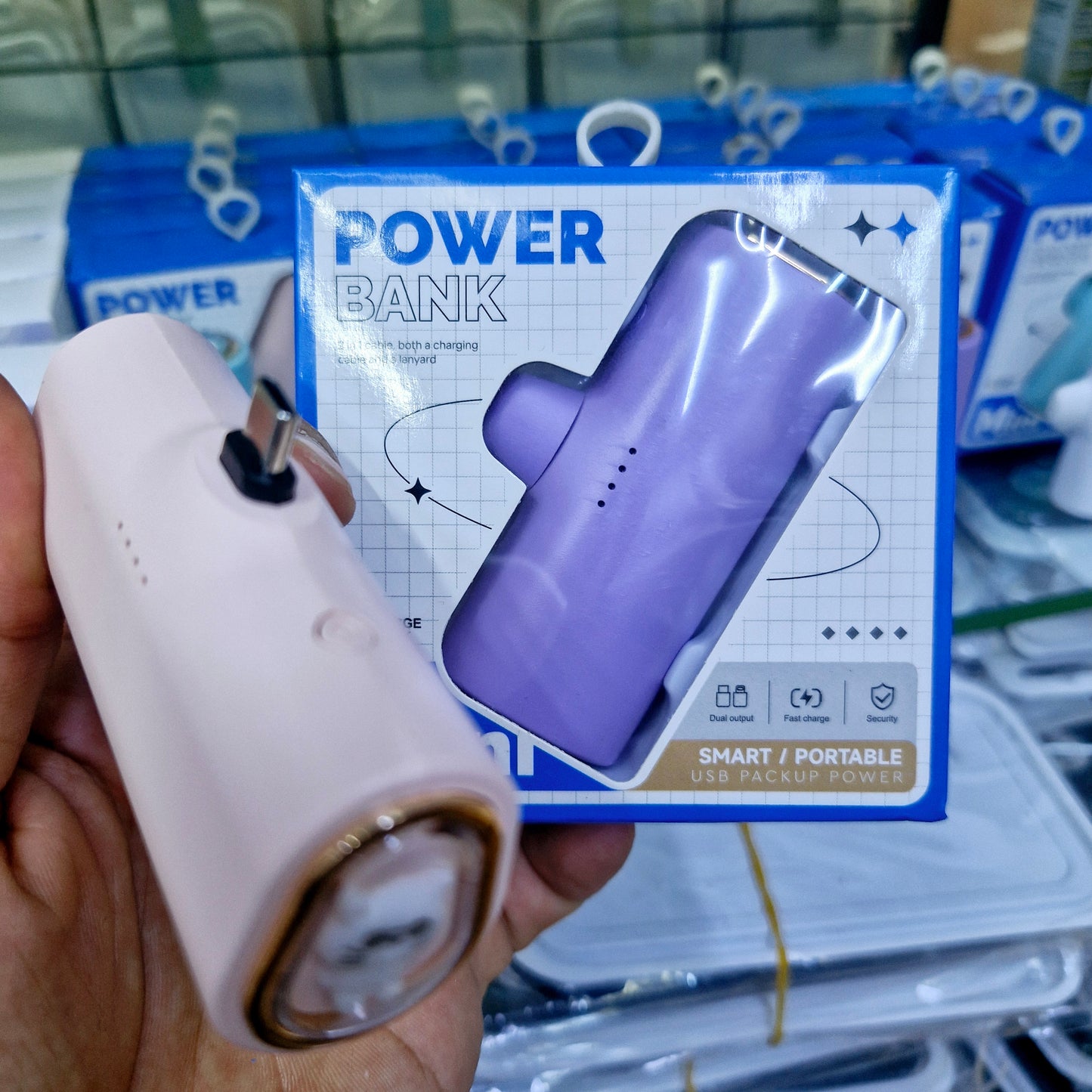5,000 mah mini led göstergeli typeC ve lightning powerbank