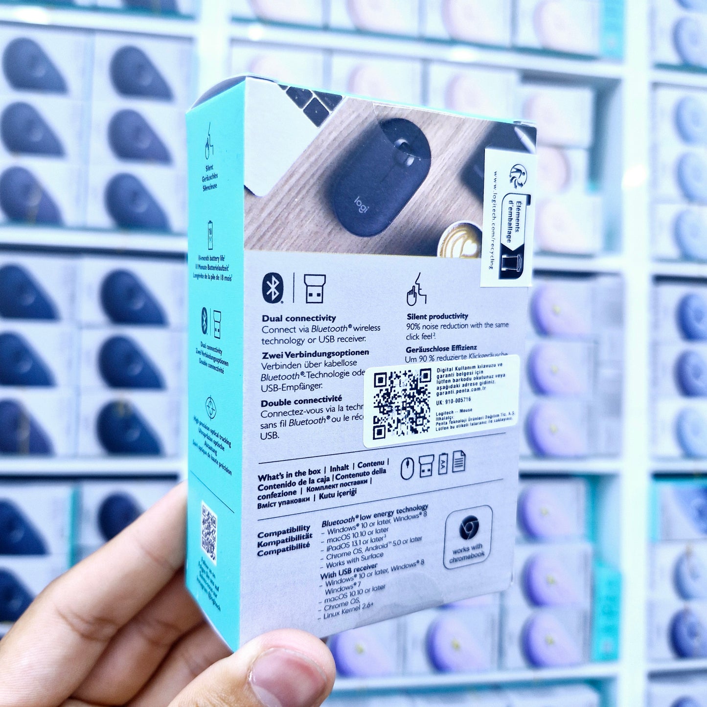 logitech m350 slim sessiz modern ofis bluetoothlu 18 ay pil ömürlü kablosuz mouse