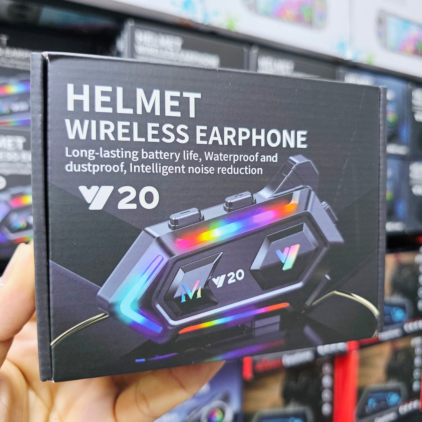 Y20 su geçirmez kask intercom 5.3v bluetoothlu stereo rgb ışıklı hd mikrofon ve müzik deneyimi - G5H