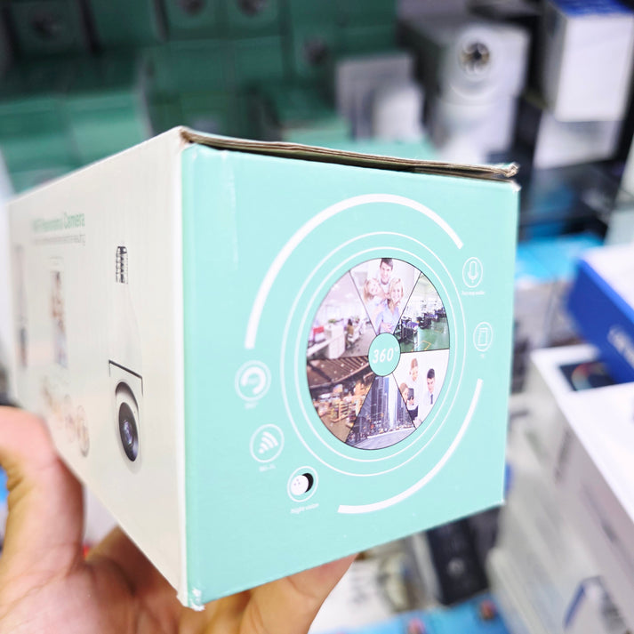 Wifi panorama camera with microphone, 360 degree rotating LED light, night vision, full HD bulb camera - G1W