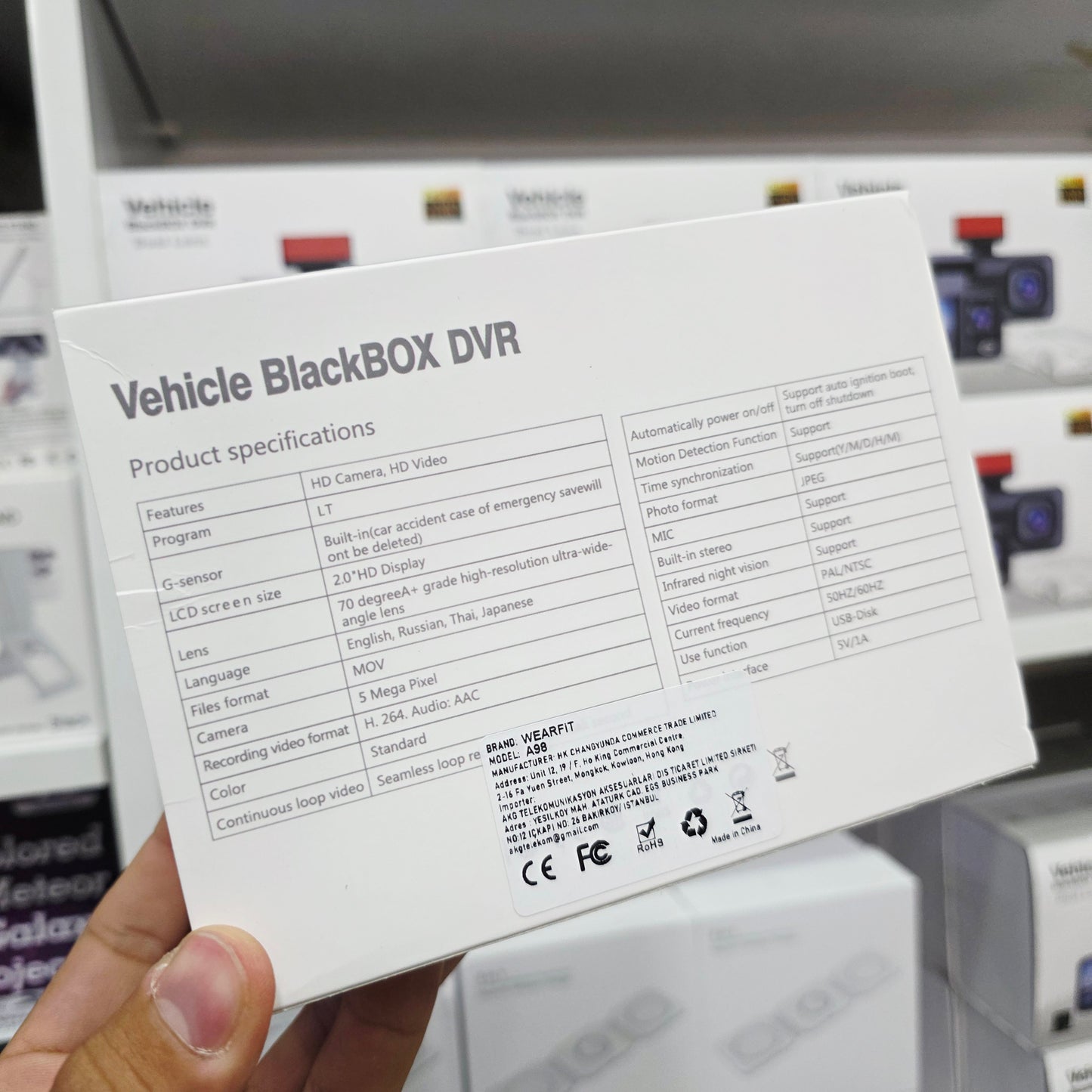 1080p full hd DVR araç içi kayıt dash cam ön arka çift kameralı mikrofonlu - G5W
