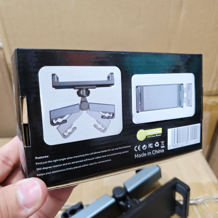 Adjustable tablet and phone holder for the back of the car seat model Q - R2F