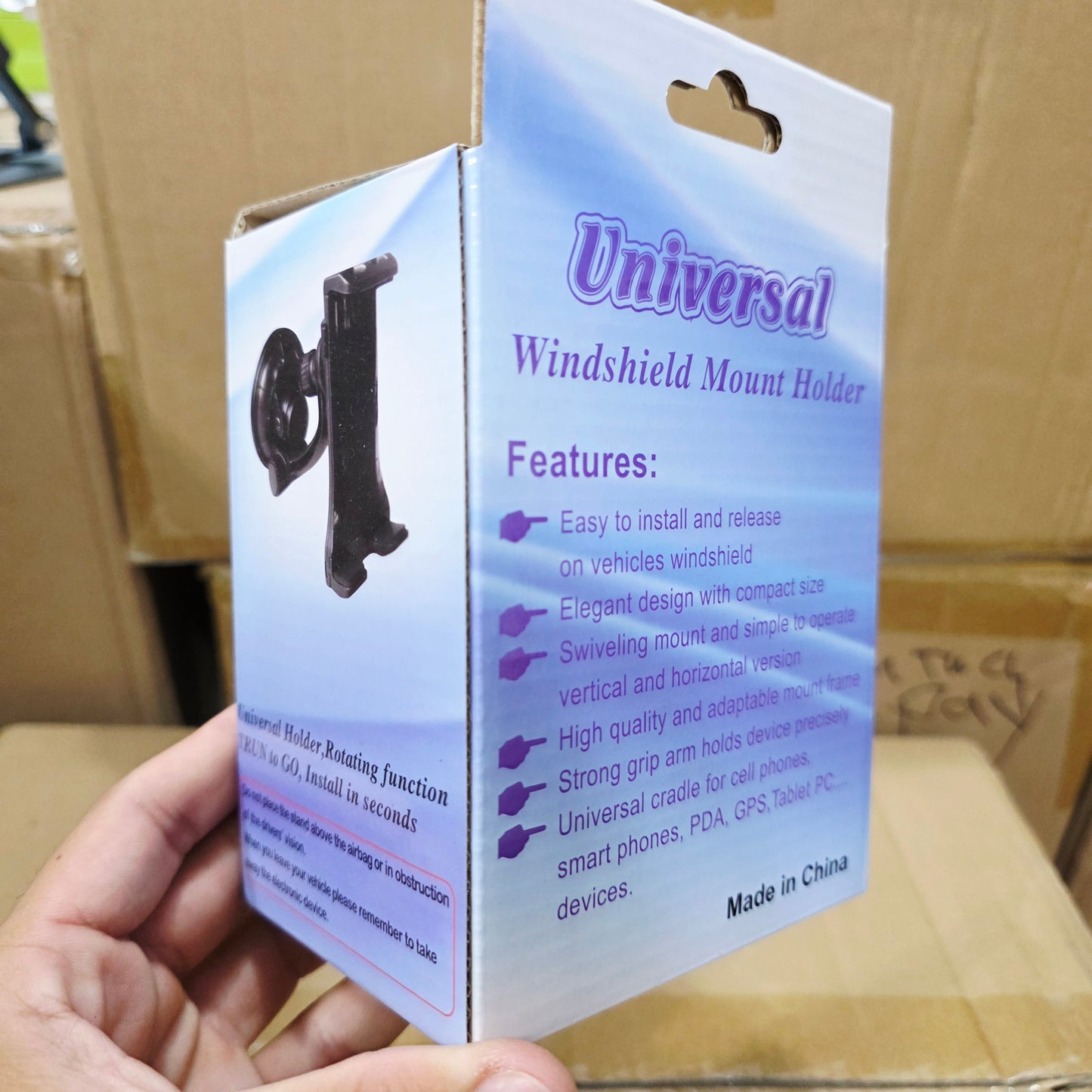 Suction cup in-car phone tablet holder, adjustable length, can be attached to the dashboard and mirror - R2G