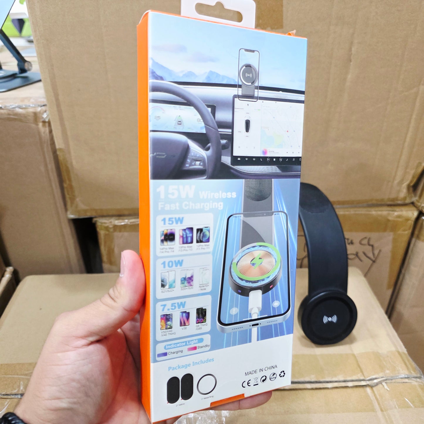 15W wireless magsafe charging foldable flexible phone holder on dashboard Wh-160 - R2H