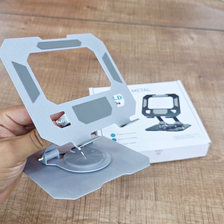 Foldable metal tablet stand | 360° döner, katlanabilir ayarlanabilir tutucu | tüm tablet modelleri ile uyumlu - N1L - KolayMagza