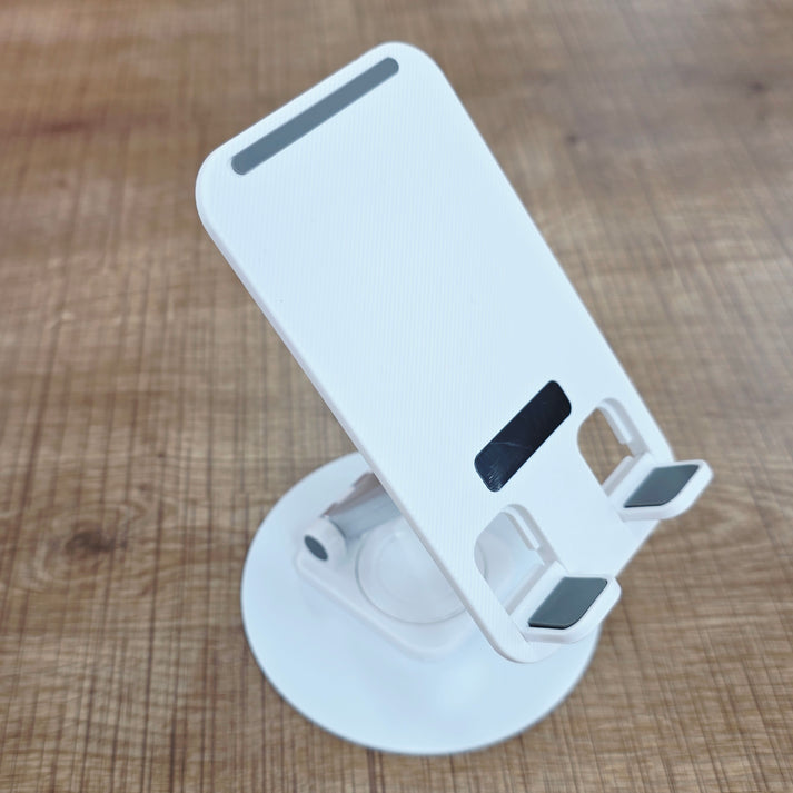 360 degree rotating adjustable foldable desktop phone tablet holder with metal base - N1U