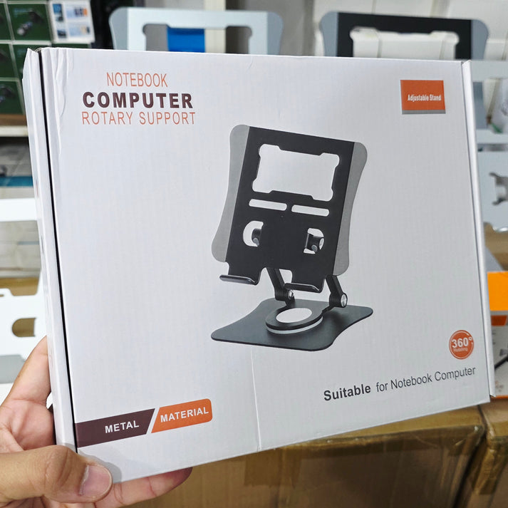 Metal 360 degree rotating laptop and tablet holder adjustable height desktop stand vip - N1T