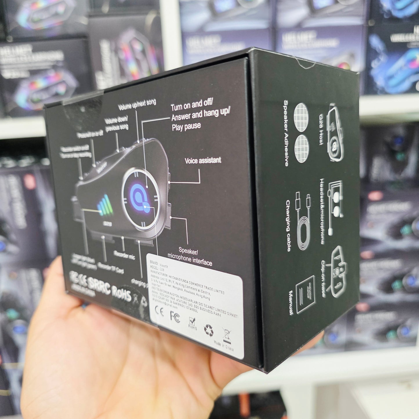 Q28 1080P kameralı Intercom +32GB SD Kartlı Bluetooth Motorsiklet Kask Kulaklığı İnterkom su geçirmez - G6O