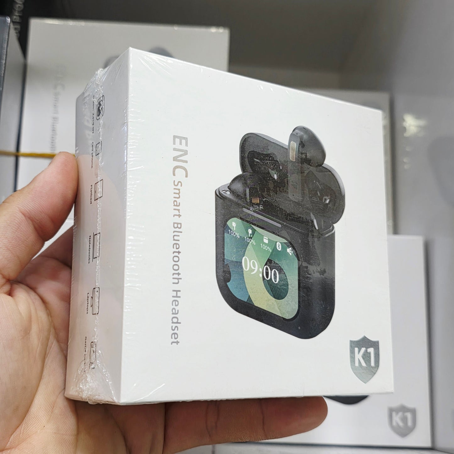 K1 dokunmatik ekranlı ANC ENC kulak içi mikrofonlu 5,3v bluetooth kulaklık - B3K