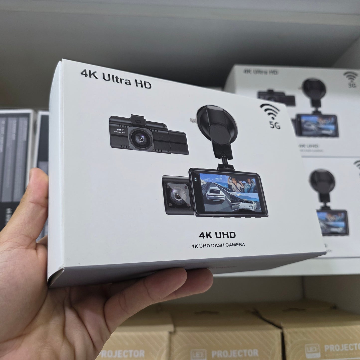 F6 4K 1080P Monitörlü Gece Görüşlü 3 Kanal WİFİ/GPS li döngü kayıtlı Araç Iç Dış Kamera - G6T