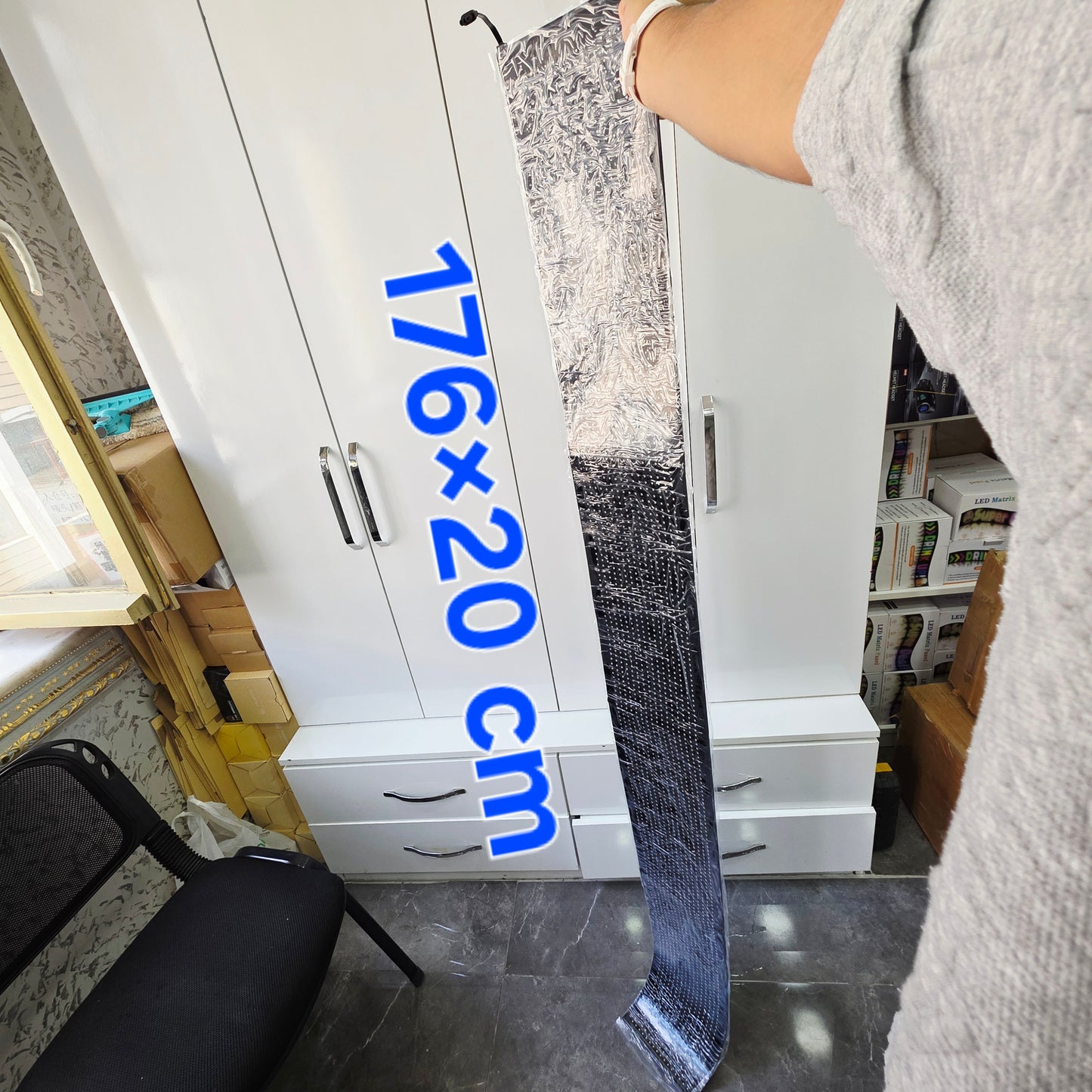 176*19 cm, 16*192 ledli matreix panel dijital ekran led usb çıkışlı kumandalı telefon uygulamadan kotrollü - G6G