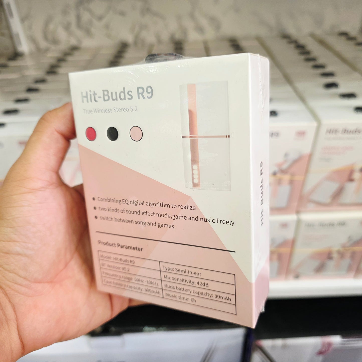 Hit buds r9 5,2v kulak içi mikrofonlu, kızlar için ruj şekli bluetooth kulaklık - B3J