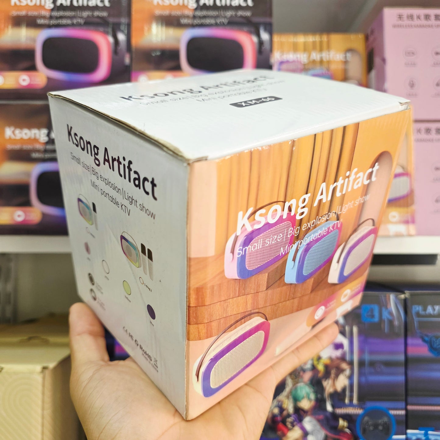 XM-66 rgb ışıklı tek mikrofonlu taşınabilir şarj edilebilir bluetooth hoparlör - H3R