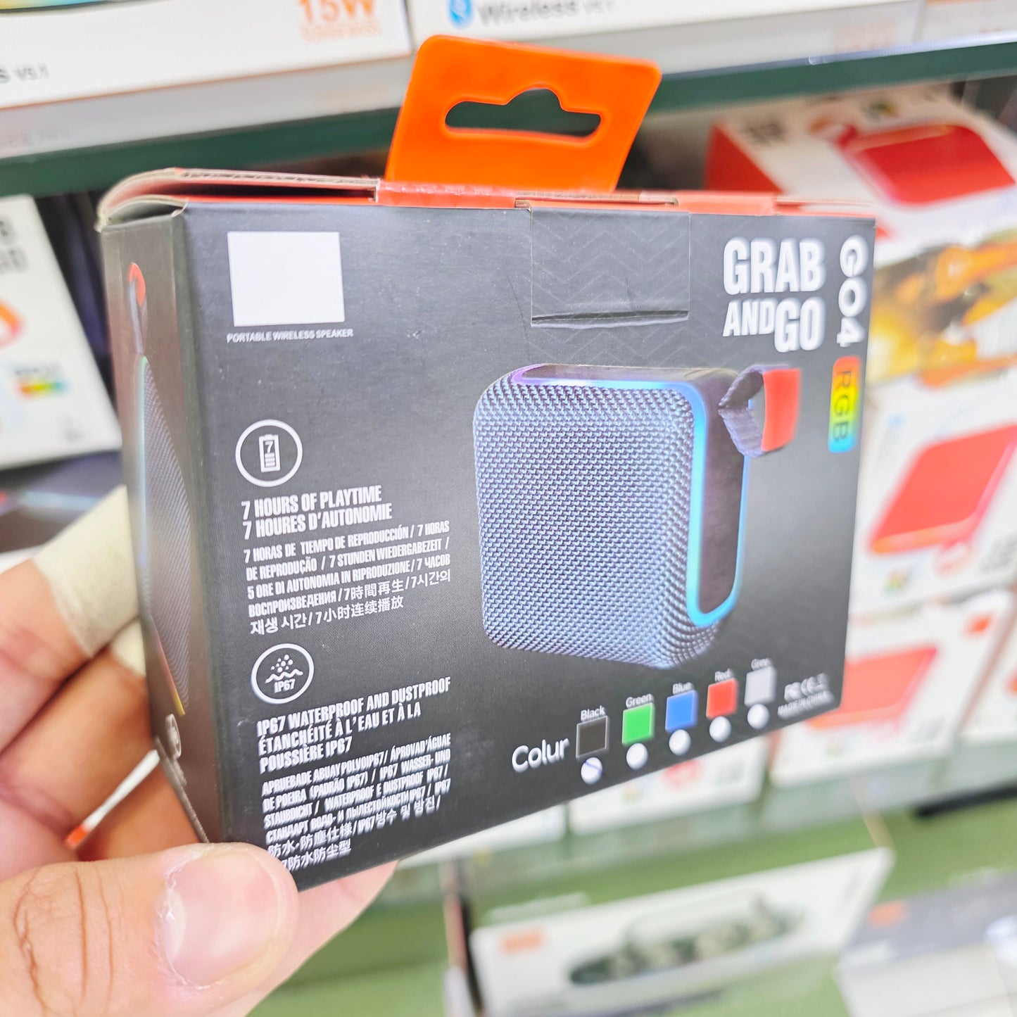 Go4 rgb ışıklı taşınabilir 5,3v 7 saat kullanım süreli ip67 suya dayanıklı bluetooth hoparlör - H3V