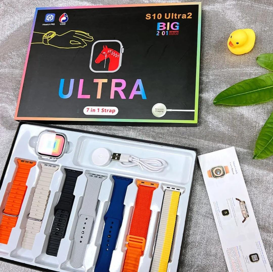 S10 Ultra 2 Akıllı Çocuk Saati, 7 kayış kordonlu , manyetik şarj cihazı, titanyum gövde | paslanmaz çelik | şık ve benzersiz kayışlarla erkekler, çocuklar, kızlar, erkekler ve kadınlar için uygundur. - A3F