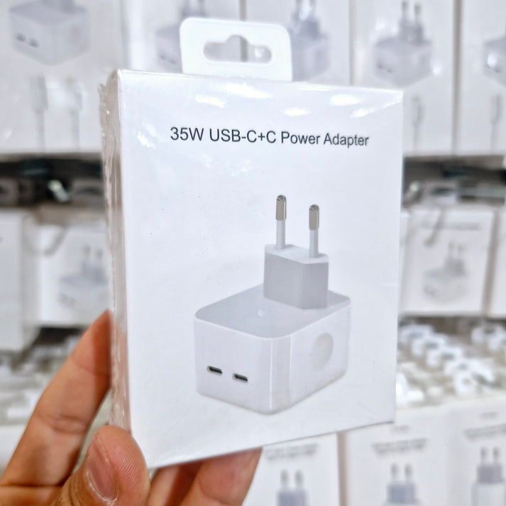Logosuz 35w çift usb-c girişli ios android uyumlu hızlı şarj adaptör başlık - S1İ