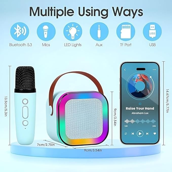 K12 Taşınabilir Bluetooth Hoparlör – Mikrofonlu ve RGB Işıklı