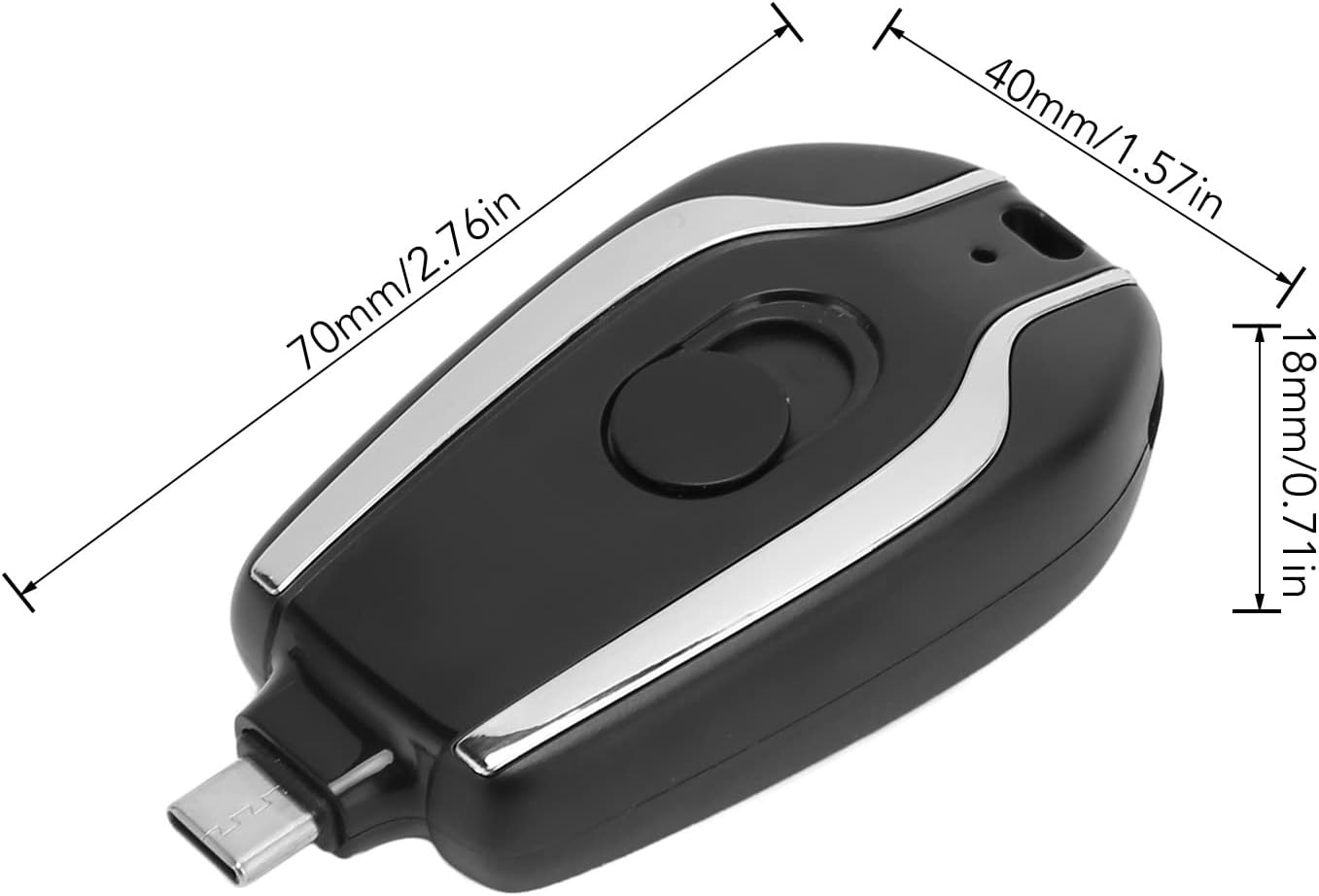 Type C output 1,500mah keychain emergency mini power bank - P1V