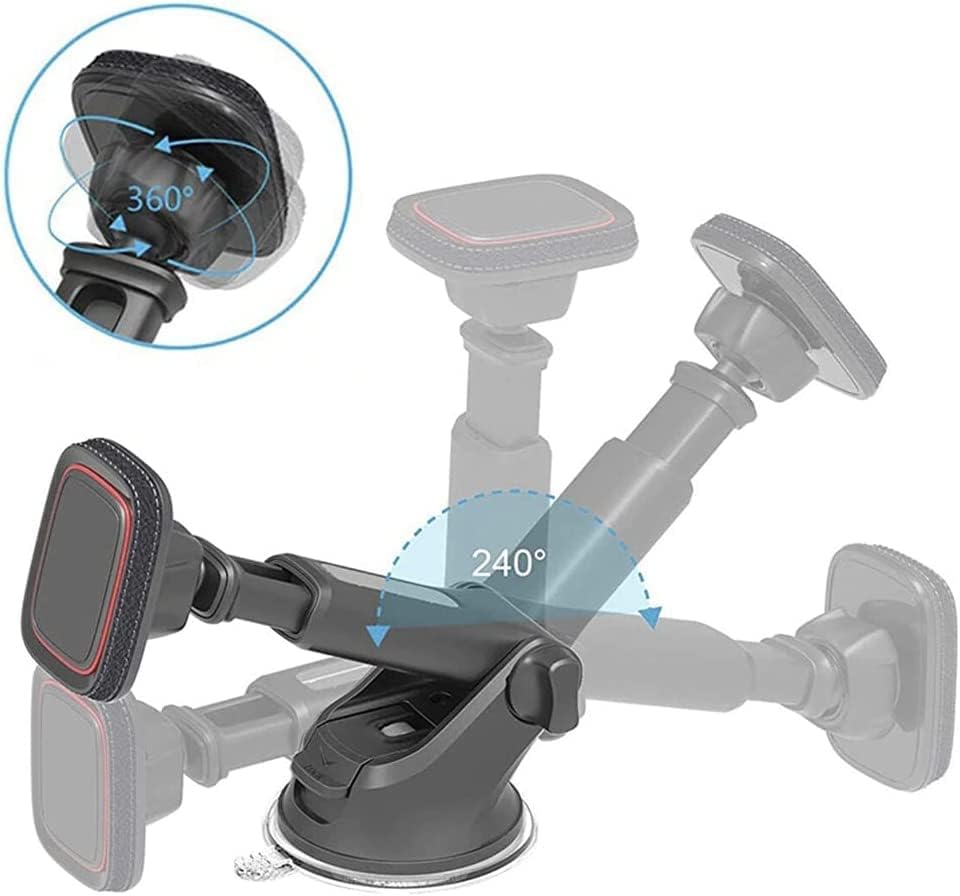 Torpidoya koyulan mıknatıslı 360 derece ayarlanabilir uzayabilir araç içi telefon tutucu - R1A - KolayMagza