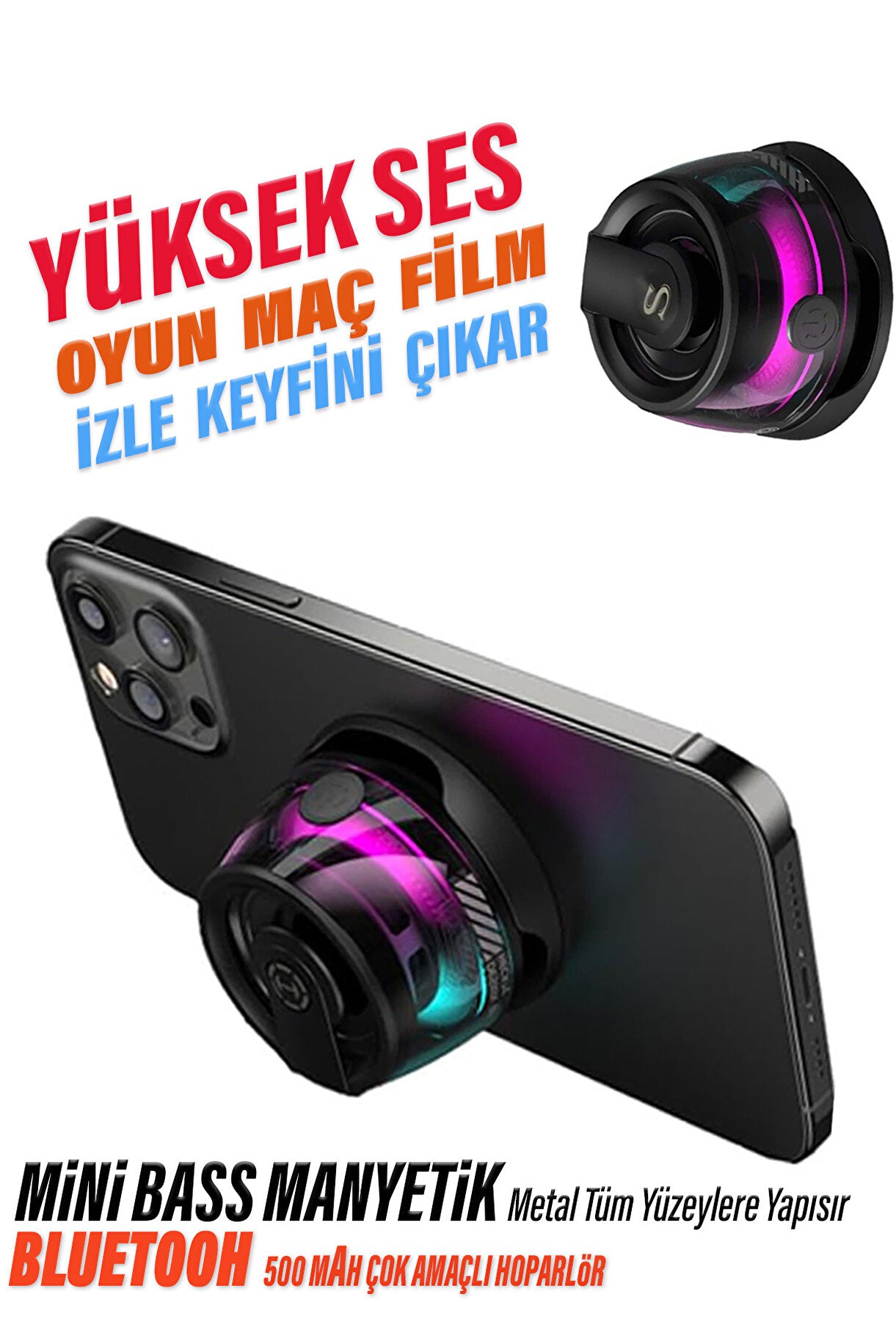 Magnetic mini speaker wireless speaker that sticks to the back of the phone d39 - H2Y