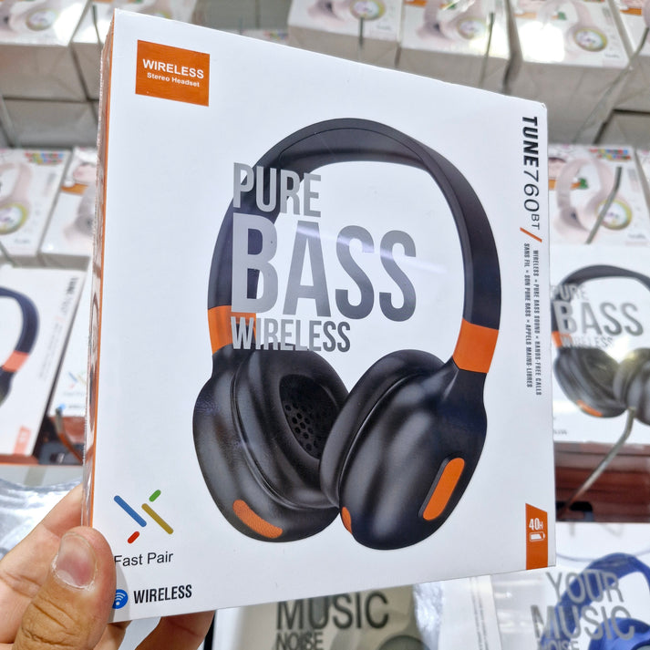 Tune 760bt Wireless Over-the-Head Bluetooth Headphones - Superior Sound Experience with 40-Hour Battery Life, Fast Connection, and Call Support - U1N