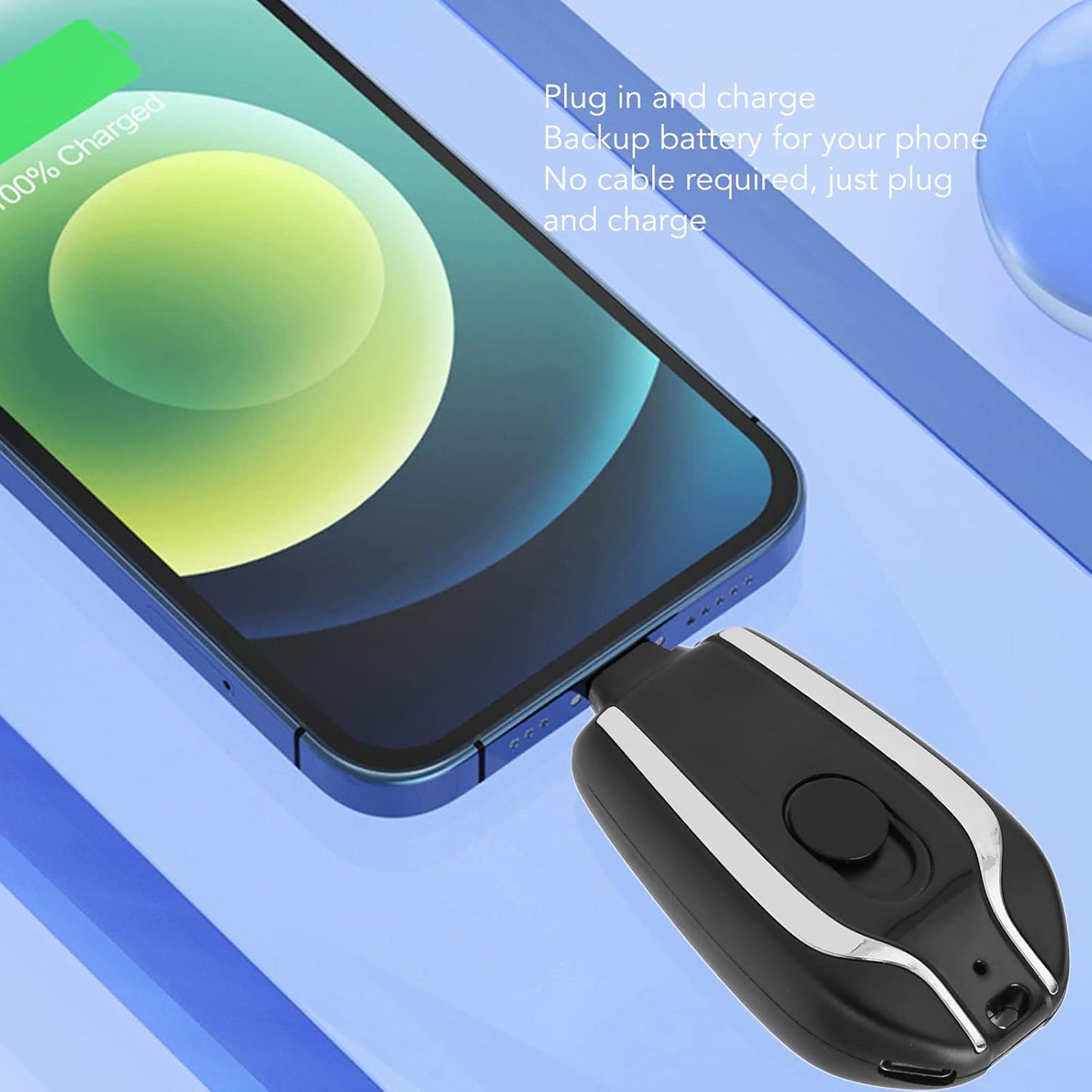 Type C output 1,500mah keychain emergency mini power bank - P1V