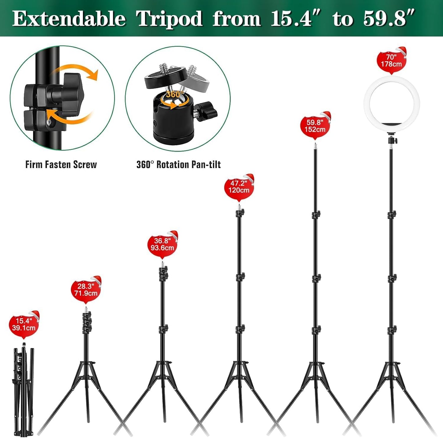 Mj33 - 14 inch (33cm) RGB LED Selfie Light with Tripod