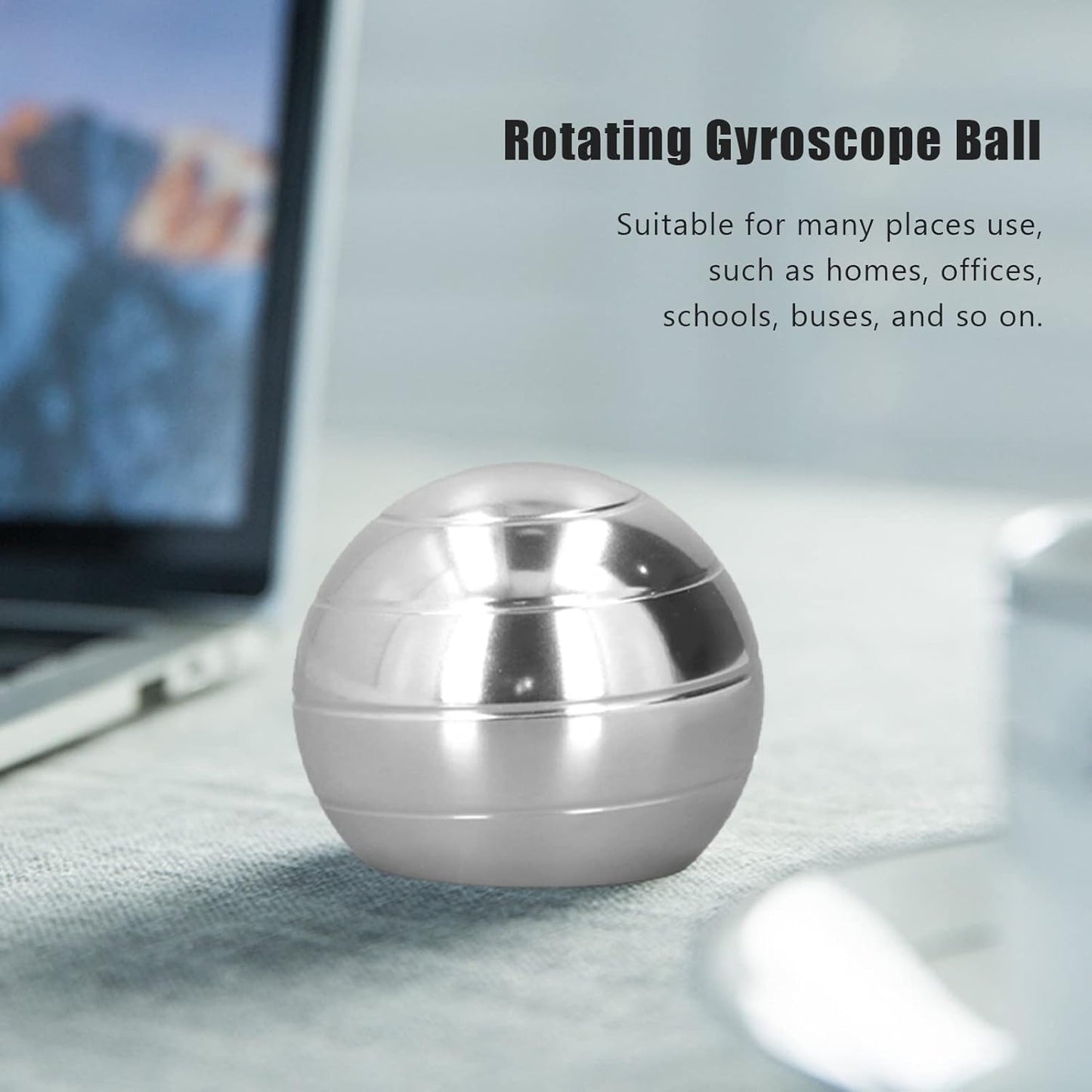 Decompression gyro ball – 1.77 inch spiral groove rotating office stress reliever – G3E