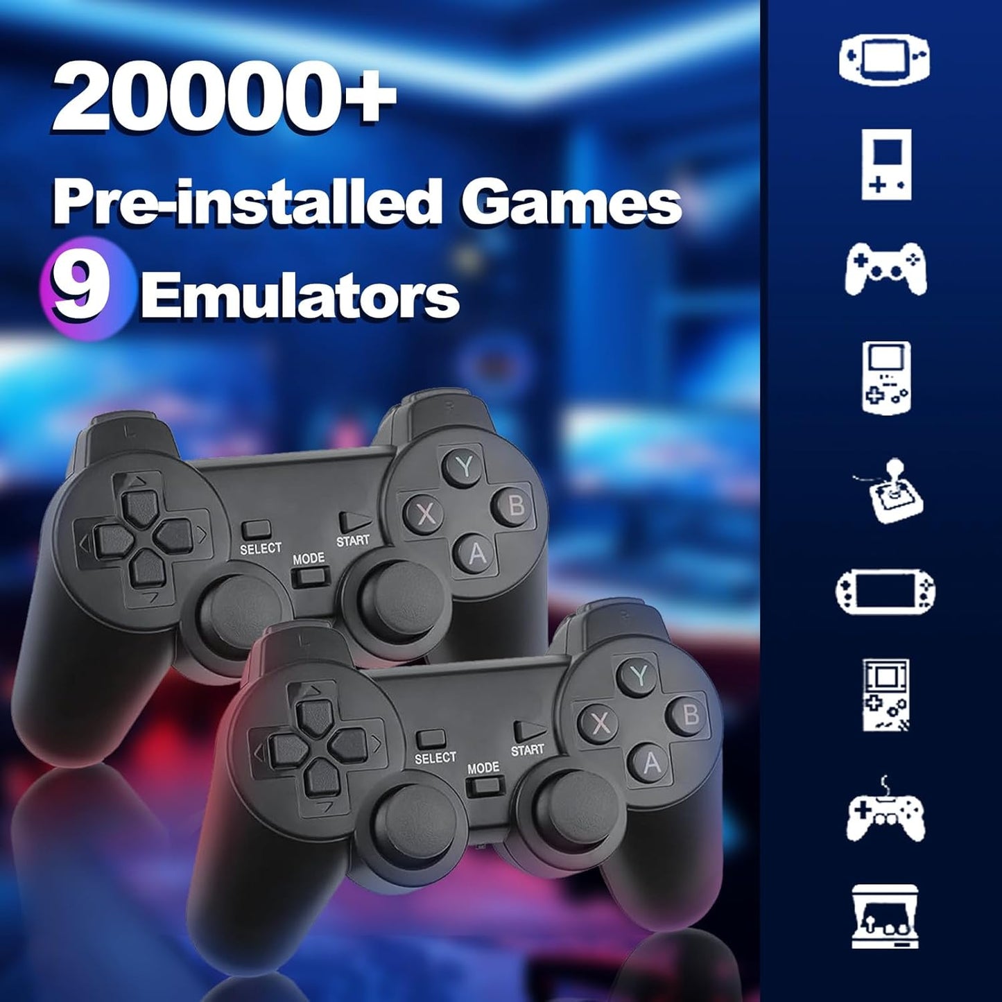 M8 64GB Dual Pad 4K Game Stick – 20.000+ Oyunlu Retro Oyun Konsolu